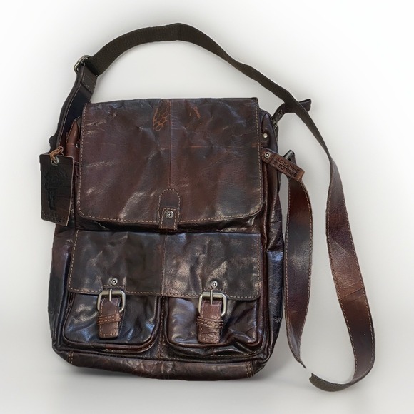 Jack‎ Georges Leather Spikes & Sparrows North/South Messenger Crossbody Bag